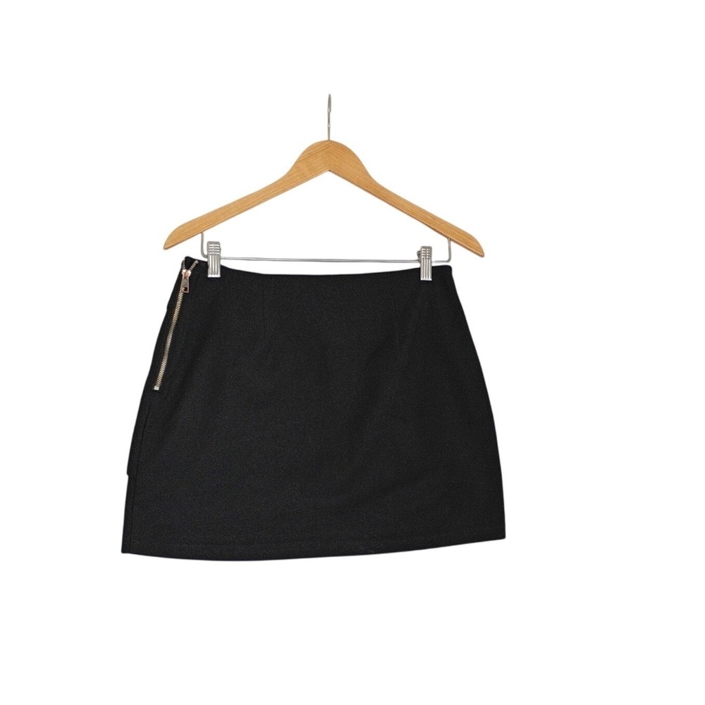VTG Zara Basic Black Geometric Origami Mini Skirt Side Zip Waist 29 Fits S/M - Picture 9 of 10
